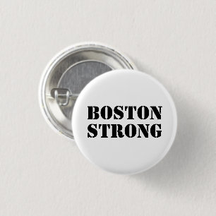 Bóton Redondo 2.54cm "Boston Strong" - preto branco