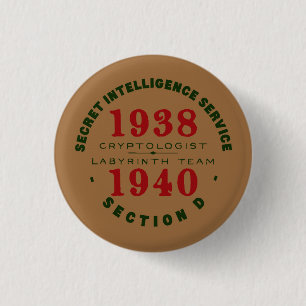 Bóton Redondo 2.54cm Botão 1938-1940 do Cryptologist