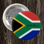 Bóton Redondo 2.54cm Botão África do Sul, Bandeira Sul-Africana patriót<br><div class="desc">Botões: África do Sul e Bandeira da África do Sul - adoro o meu país,  viagem,  feriados,  patriotas nacionais/adeptos desportivos</div>
