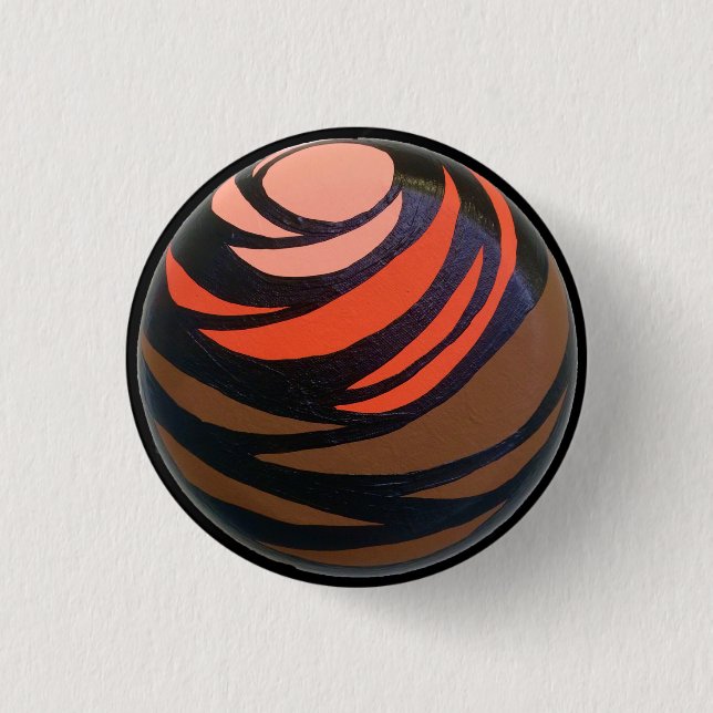 Bóton Redondo 2.54cm Botão alaranjado de Chakra (Frente)