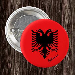 Bóton Redondo 2.54cm Botão Albânia, moda de Bandeira Albanesa patriótic