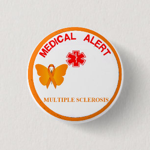 Bóton Redondo 2.54cm Botão alerta médico da ESCLEROSE MÚLTIPLA