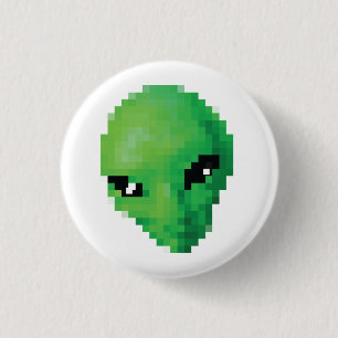 Bóton Redondo 2.54cm Botão alienígena verde