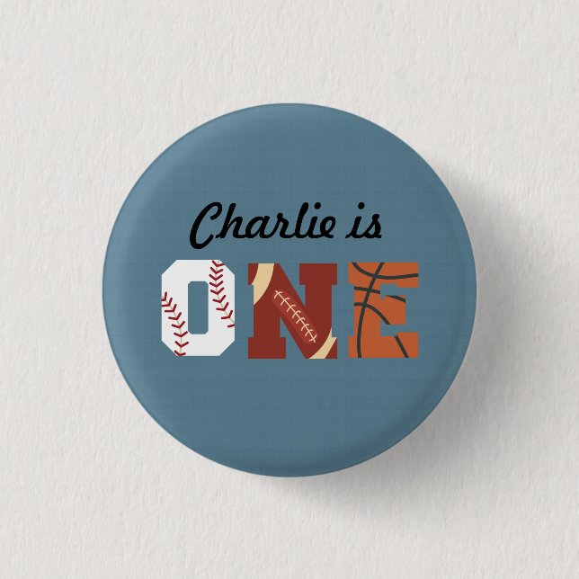 Bóton Redondo 2.54cm Botão All-Star First Birthday (Frente)