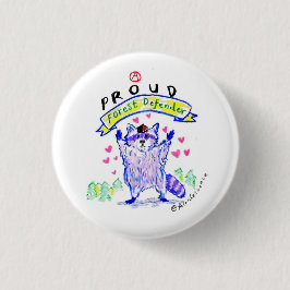 Bóton Redondo 2.54cm Botão Anarquista do Defensor da Floresta Raccoon