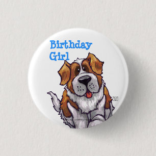 Bóton Redondo 2.54cm Botão animal da menina do aniversário do cão de