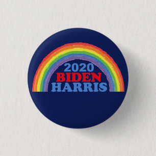 Bóton Redondo 2.54cm Botão Arco-Íris 2020 Biden Harris