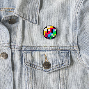 Bóton Redondo 2.54cm Botão Arco-Íris Pico-8