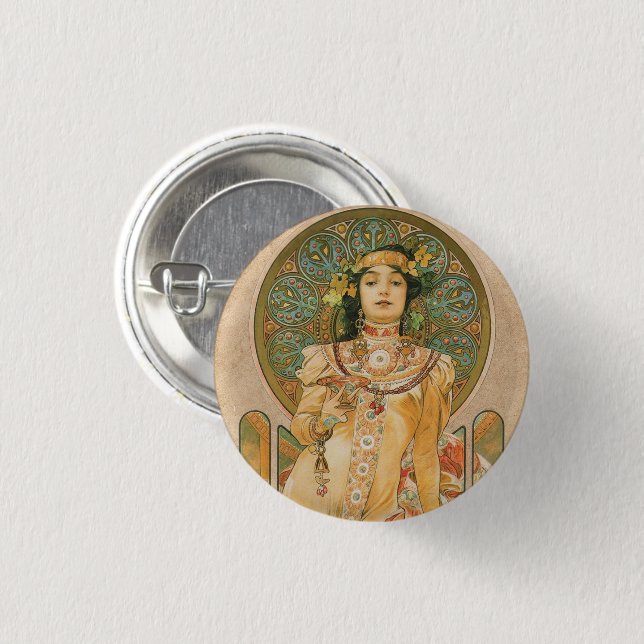 Bóton Redondo 2.54cm Botão Art Nouveau Pinback (Frente & Verso)