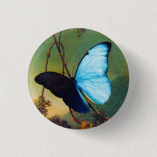 Bóton Redondo 2.54cm Botão azul da borboleta de Morpho