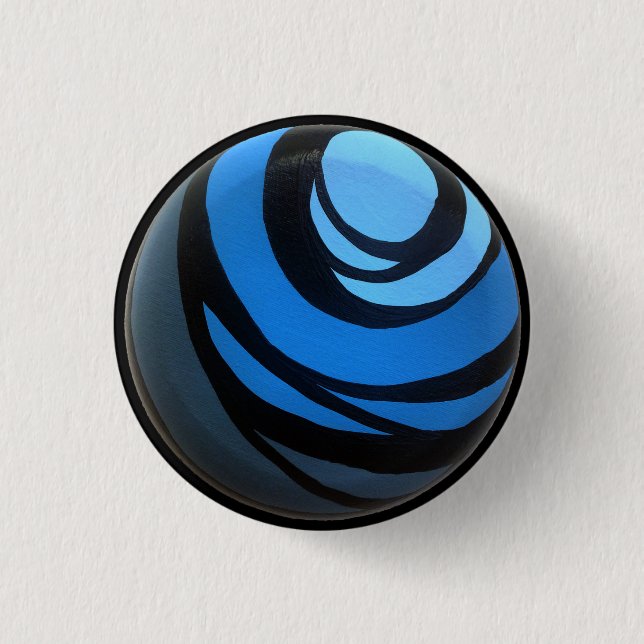 Bóton Redondo 2.54cm Botão azul de Chakra (Frente)