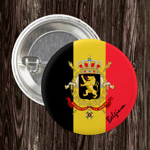 Bóton Redondo 2.54cm Botão Bélgica, moda Belga patriótica