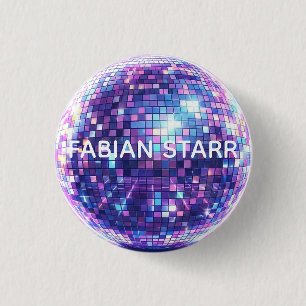 Bóton Redondo 2.54cm Botão BOLA DE DISCO de Fabian Starr