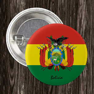 Bóton Redondo 2.54cm Botão Bolívia, moda patriótica de bandeira bolivia