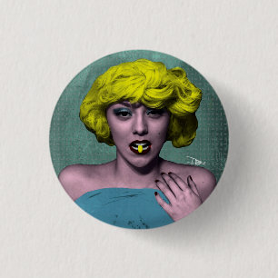 Bóton Redondo 2.54cm Botão Bombshell POP Art