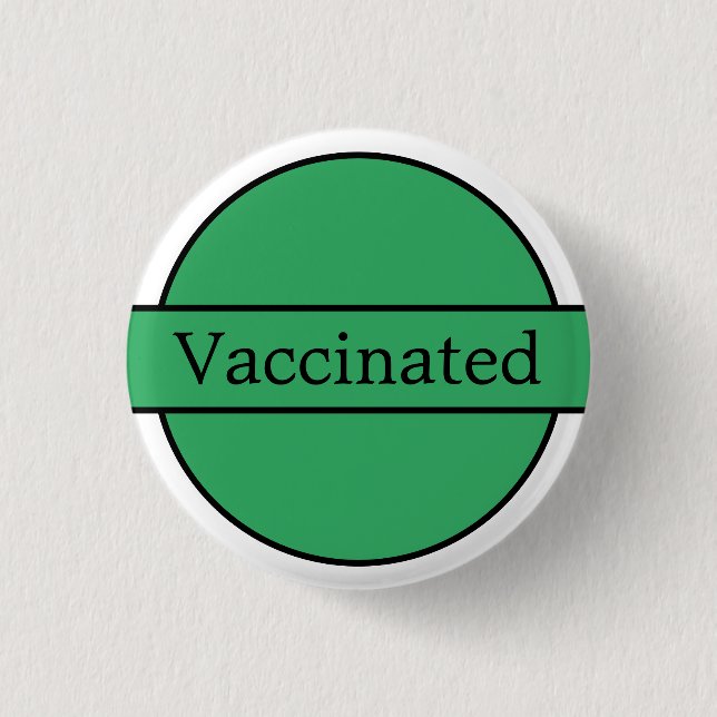 Bóton Redondo 2.54cm Botão Branco E Verde Vacinados (Frente)