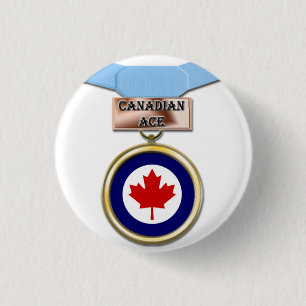 Bóton Redondo 2.54cm Botão canadense da medalha do ás