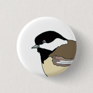 Bóton Redondo 2.54cm Botão Chickadee para amantes de pássaros