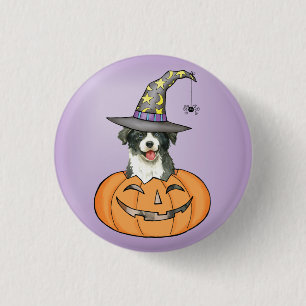 Bóton Redondo 2.54cm Botão Collie de Borda do Halloween