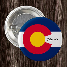 Bóton Redondo 2.54cm Botão Colorado, moda patriótica do Colorado Flag