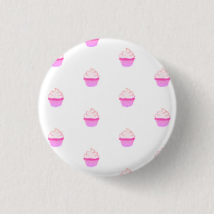 Bóton Redondo 2.54cm Botão com cupcake rosa fofo
