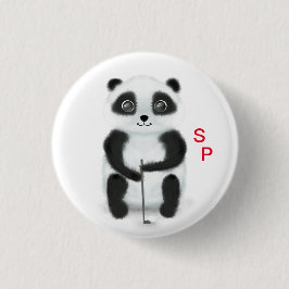 Bóton Redondo 2.54cm Botão com panda de golfe