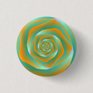 Bóton Redondo 2.54cm Botão cor-de-rosa de Pinback da espiral alaranjad
