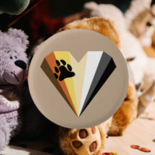 Bóton Redondo 2.54cm Botão Coração Orgulho Urso