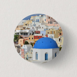 Bóton Redondo 2.54cm Botão/crachá da arquitetura de Santorini
