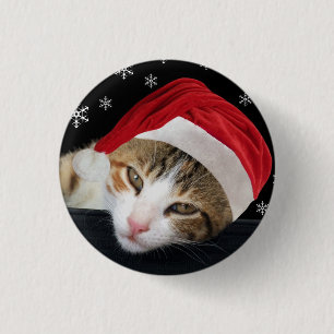 Bóton Redondo 2.54cm Botão/crachá do gato do papai noel
