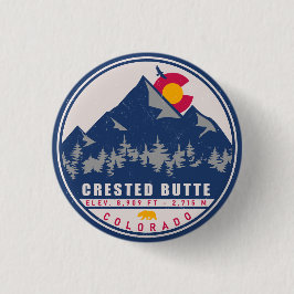 Bóton Redondo 2.54cm Botão Crestado Colorado Retro Sunset Souvenirs