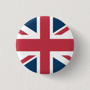 Bóton Redondo 2.54cm Botão da Bandeira Britânica Union Jack