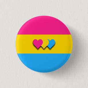 Bóton Redondo 2.54cm Botão da bandeira da pansexualidade