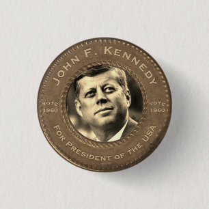 Bóton Redondo 2.54cm Botão da campanha de John F. Kennedy