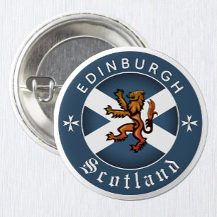 Bóton Redondo 2.54cm Botão da Escócia, Rampant, Edimburgo, Bandeira esc