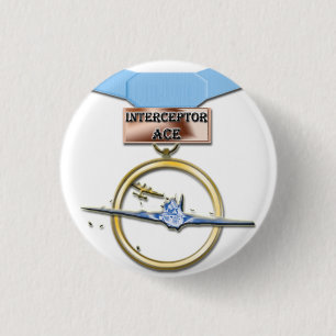 Bóton Redondo 2.54cm Botão da medalha do ás do interceptor