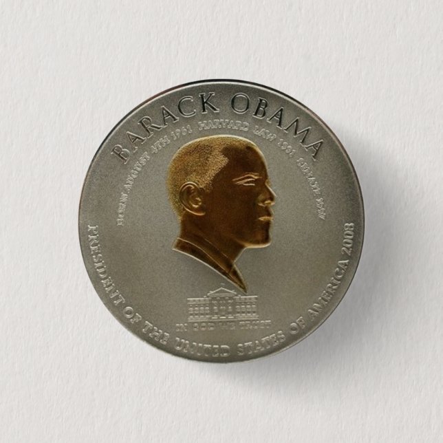 Bóton Redondo 2.54cm Botão da moeda de Barack Obama (Frente)