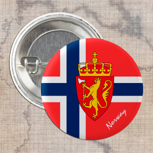 Bóton Redondo 2.54cm Botão da Noruega, moda de bandeira norueguesa patr