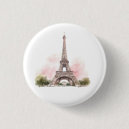 Bóton Redondo 2.54cm Botão da Torre Eiffel de Paris