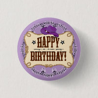 Botão de Aniversário da Garota Púrpura