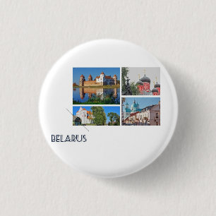 Bóton Redondo 2.54cm Botão de Arquitetura do Castelo de Belarus Mir Pin