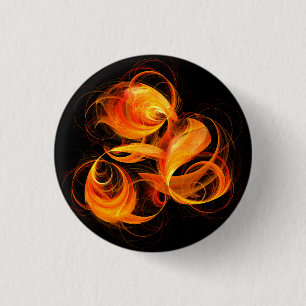 Bóton Redondo 2.54cm Botão de Arte de Abstrato de Fireball (redondo)