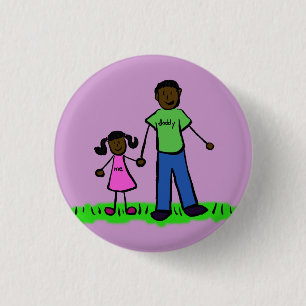 Bóton Redondo 2.54cm Botão de Arte do Pin da Família Pai e Filha