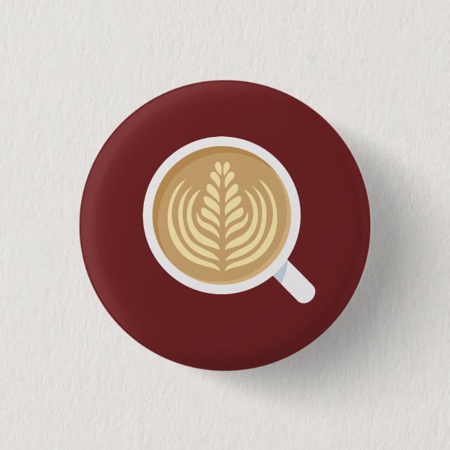 Bóton Redondo 2.54cm Botão de Arte Latte (Frente)