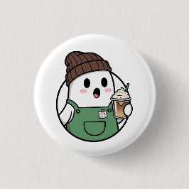 Bóton Redondo 2.54cm Botão de Café Fantasma Fofo