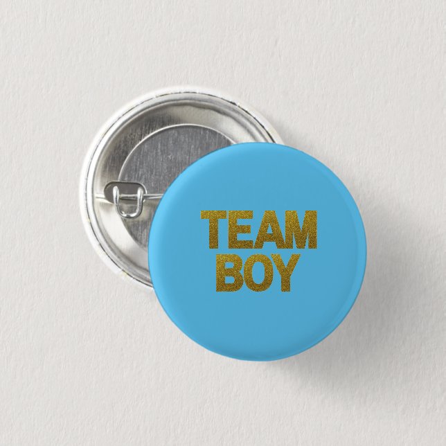 Bóton Redondo 2.54cm Botão de Chá de fraldas Azul Dourado do Glitter Te (Frente & Verso)