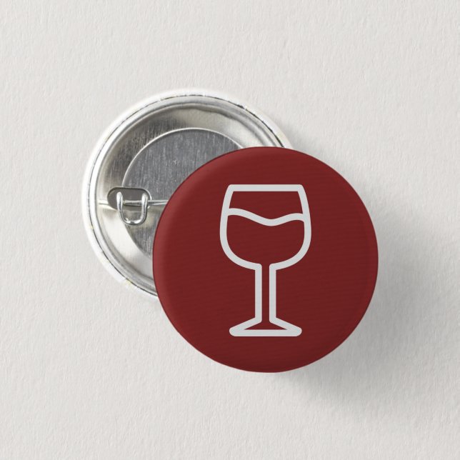 Bóton Redondo 2.54cm Botão de Copo de Vinho (Frente & Verso)