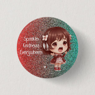 Bóton Redondo 2.54cm Botão de Crachá do Sprinkle Kindness em qualquer l