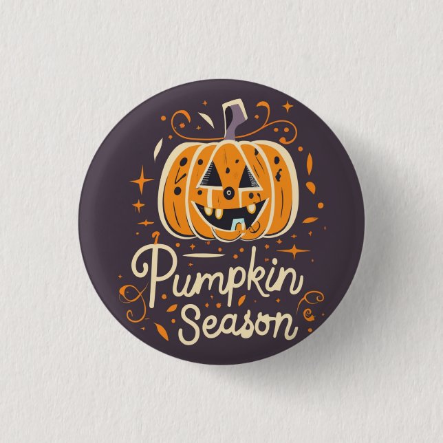 Bóton Redondo 2.54cm Botão de Estação de Pumpkin (Frente)