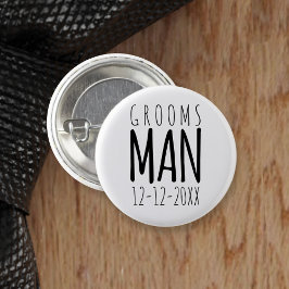 Bóton Redondo 2.54cm Botão de festa de casamento preto e branco para pa
